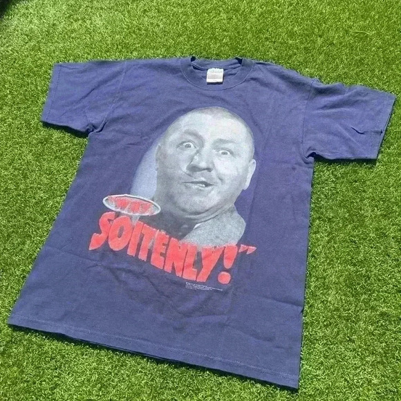 VTG '99 Curly Three Stooges Blue Shirt - Picture 2 of 4